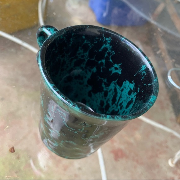 Bennington Potters Vermont 1340 Trigger Handle Mug Green Agate Vintage Retired - Picture 8 of 9